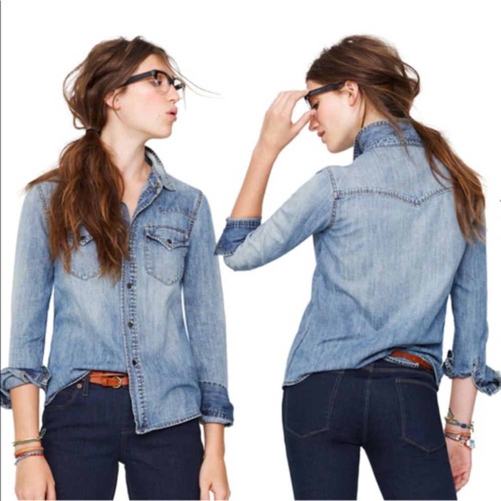 Madewell Western Jean Shirt in Desert Willow wash